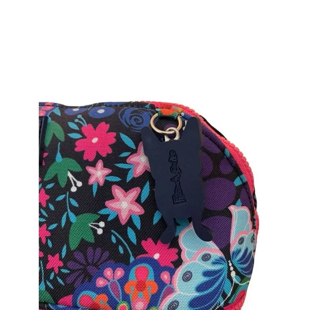 French Bull Dog Colorful Makeup Toiletry Travel Bag Two Compartment Floral New